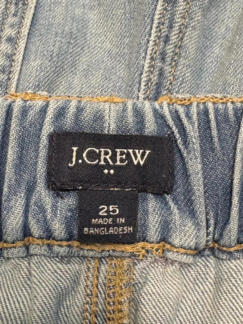 J. Crew Light Blue Relaxed Drawstring Lightweight Jeans size 25 100% Cotton